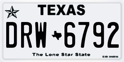TX license plate DRW6792