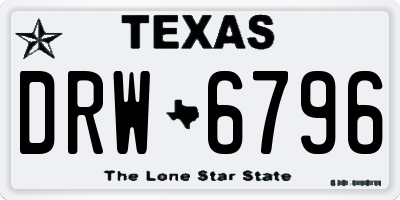 TX license plate DRW6796