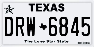 TX license plate DRW6845