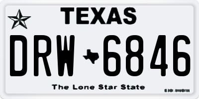 TX license plate DRW6846