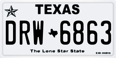 TX license plate DRW6863