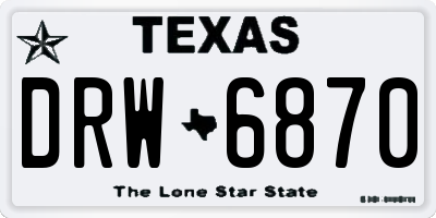 TX license plate DRW6870