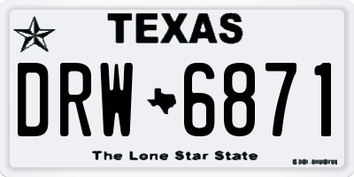 TX license plate DRW6871