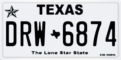 TX license plate DRW6874