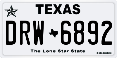 TX license plate DRW6892
