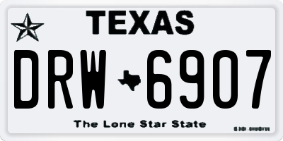 TX license plate DRW6907