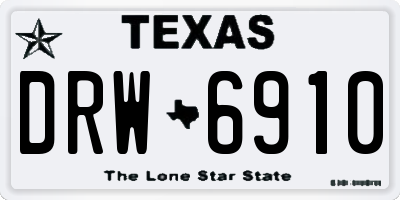 TX license plate DRW6910