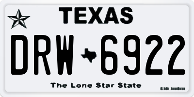 TX license plate DRW6922