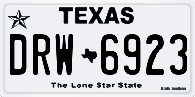 TX license plate DRW6923