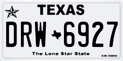 TX license plate DRW6927