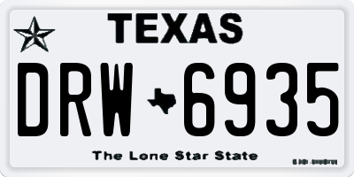 TX license plate DRW6935