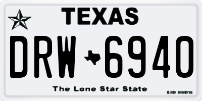 TX license plate DRW6940