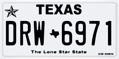 TX license plate DRW6971
