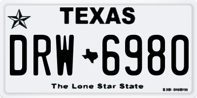 TX license plate DRW6980