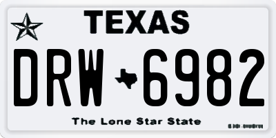 TX license plate DRW6982