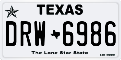 TX license plate DRW6986