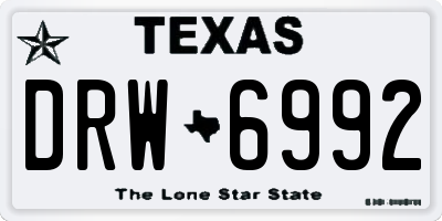 TX license plate DRW6992