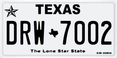 TX license plate DRW7002