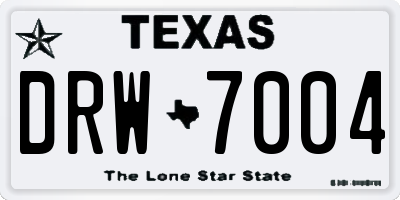 TX license plate DRW7004