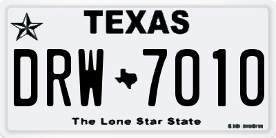 TX license plate DRW7010