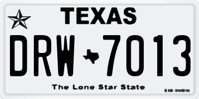 TX license plate DRW7013