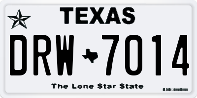 TX license plate DRW7014