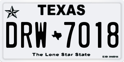 TX license plate DRW7018