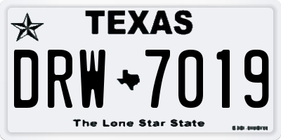 TX license plate DRW7019