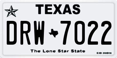 TX license plate DRW7022