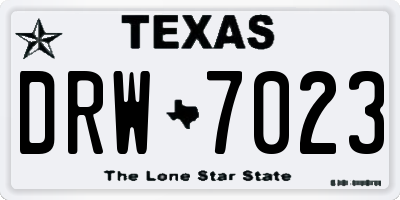TX license plate DRW7023
