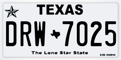 TX license plate DRW7025