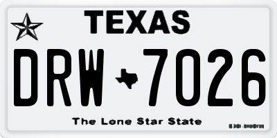 TX license plate DRW7026