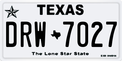 TX license plate DRW7027