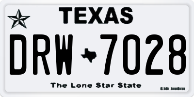 TX license plate DRW7028