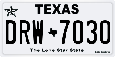 TX license plate DRW7030