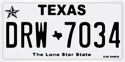 TX license plate DRW7034