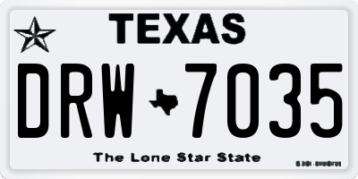 TX license plate DRW7035