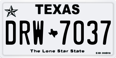 TX license plate DRW7037