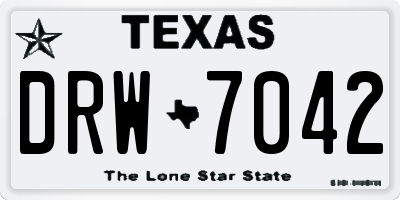 TX license plate DRW7042