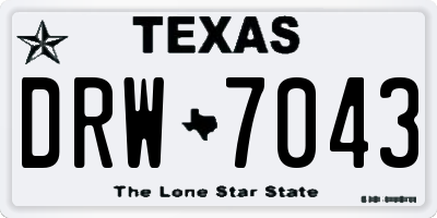 TX license plate DRW7043