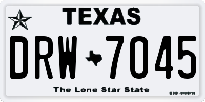 TX license plate DRW7045