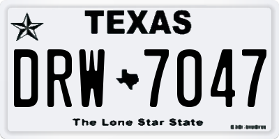 TX license plate DRW7047