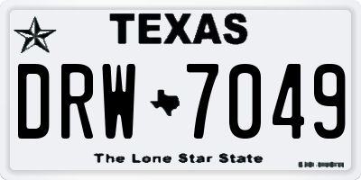 TX license plate DRW7049