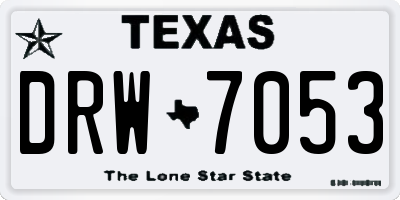 TX license plate DRW7053