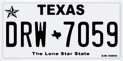 TX license plate DRW7059