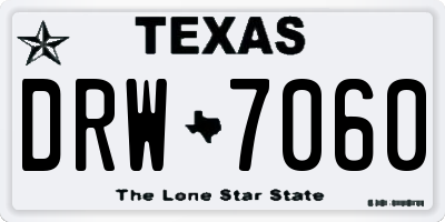 TX license plate DRW7060