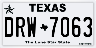 TX license plate DRW7063