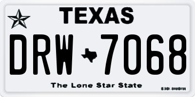 TX license plate DRW7068