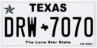 TX license plate DRW7070
