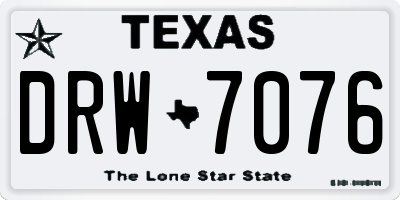 TX license plate DRW7076